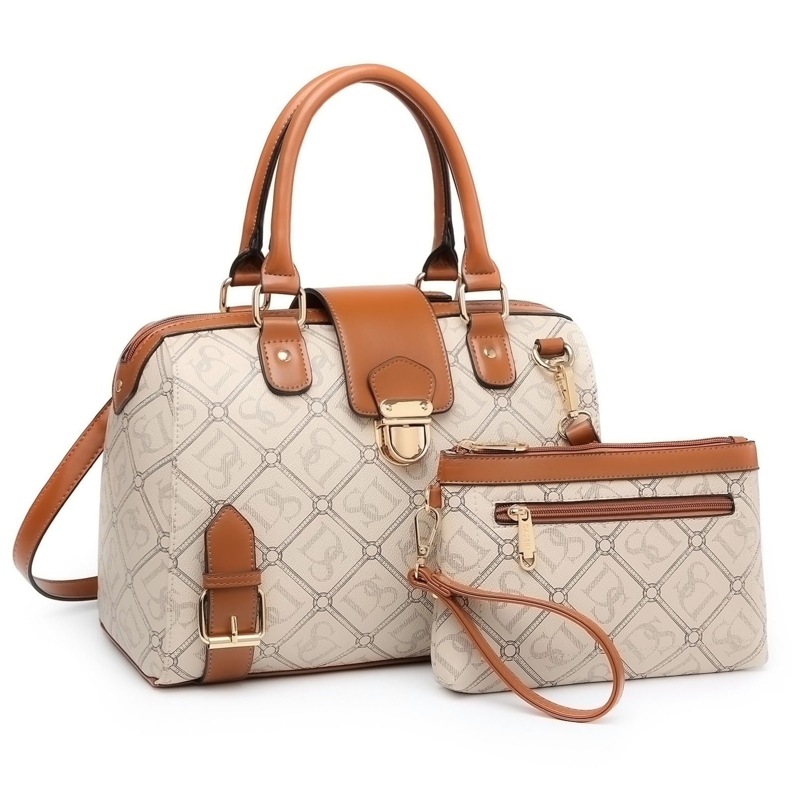 Women Barrel Handbags Fashion Satchel Bags Top Handle Shoulder Purses Vegan Leather Work Tote