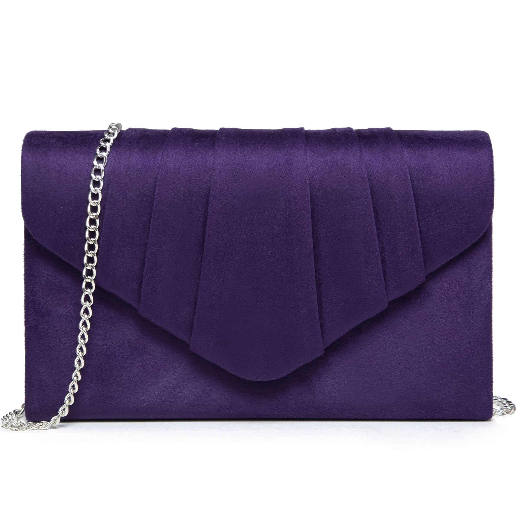Women's Evening Bag Pleated Envelope Clutch Handbag Wedding Party Bridal Purse