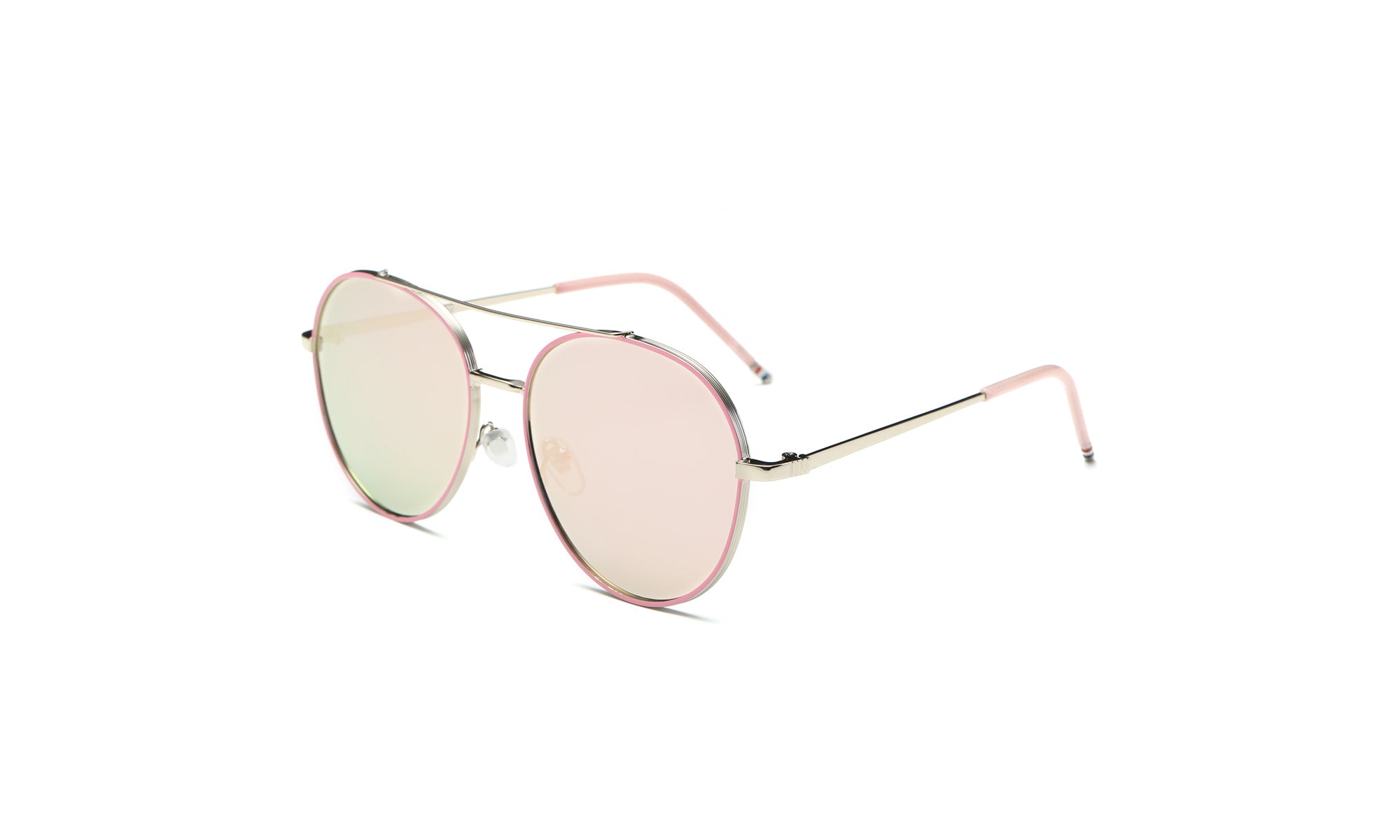 Women's Classic Metal Sunglasses Colorful Round Lens Aviator Glasses