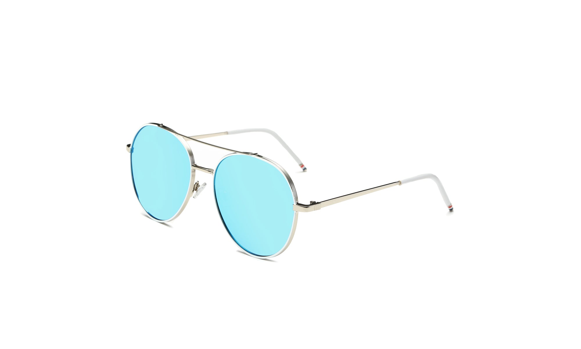 Women's Classic Metal Sunglasses Colorful Round Lens Aviator Glasses