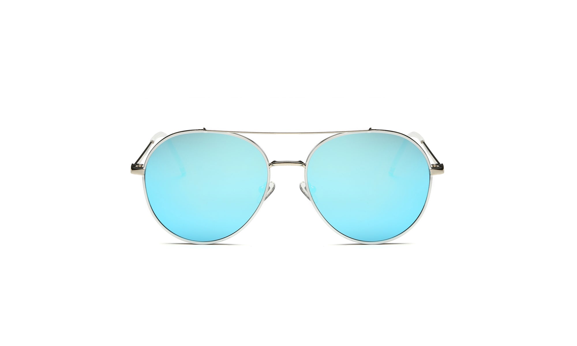Women's Classic Metal Sunglasses Colorful Round Lens Aviator Glasses