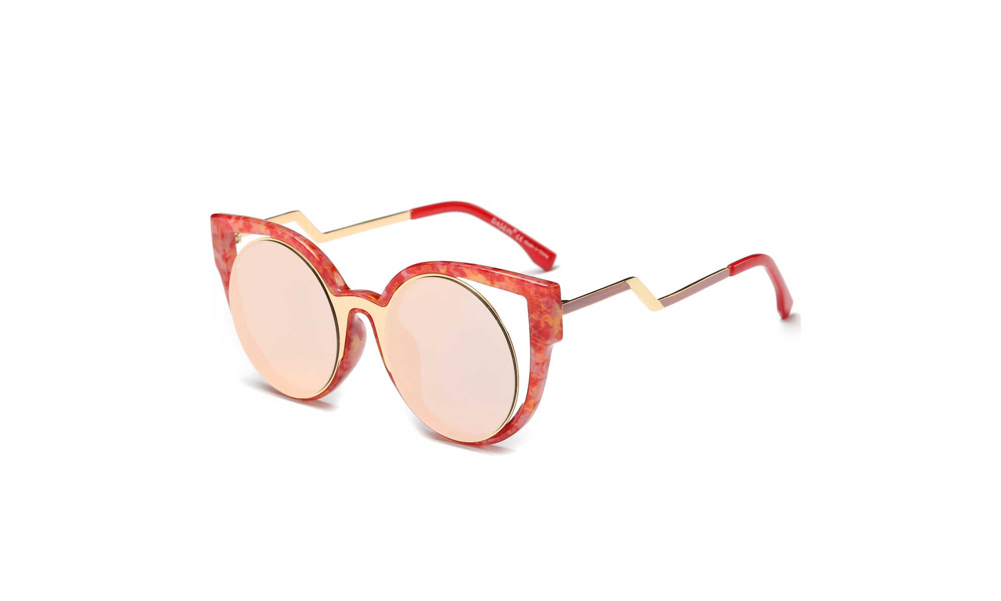 Dasein Fashion Round Polarized Sunglasses with Zigzag Arms
