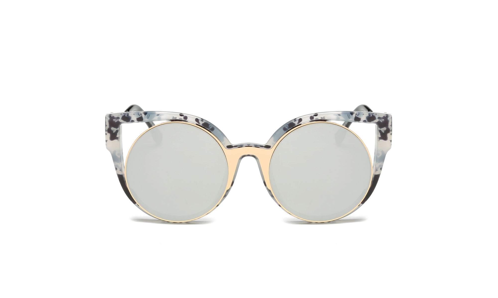 Dasein Fashion Round Polarized Sunglasses with Zigzag Arms