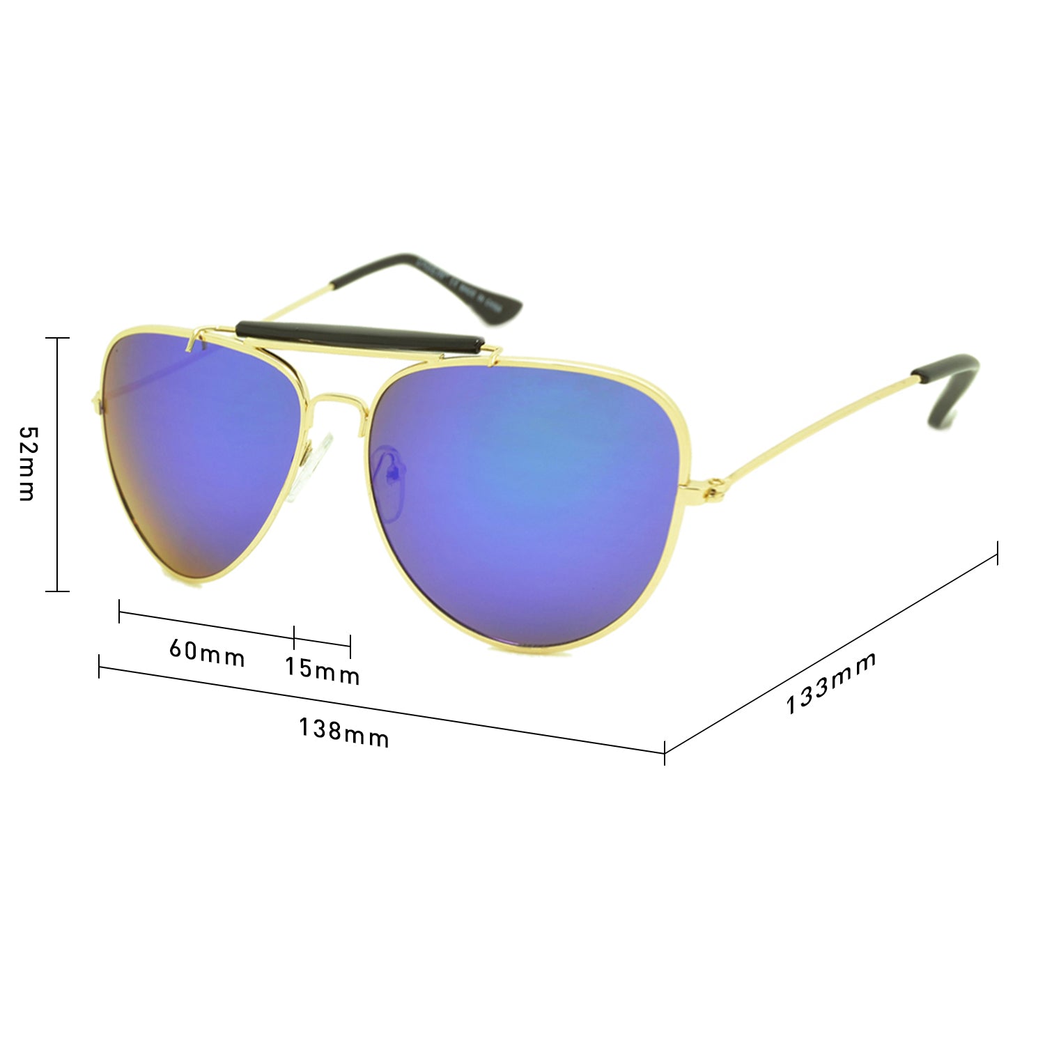 Dasein Metal Aviator Polarized Sunglasses with 100% UV Protection