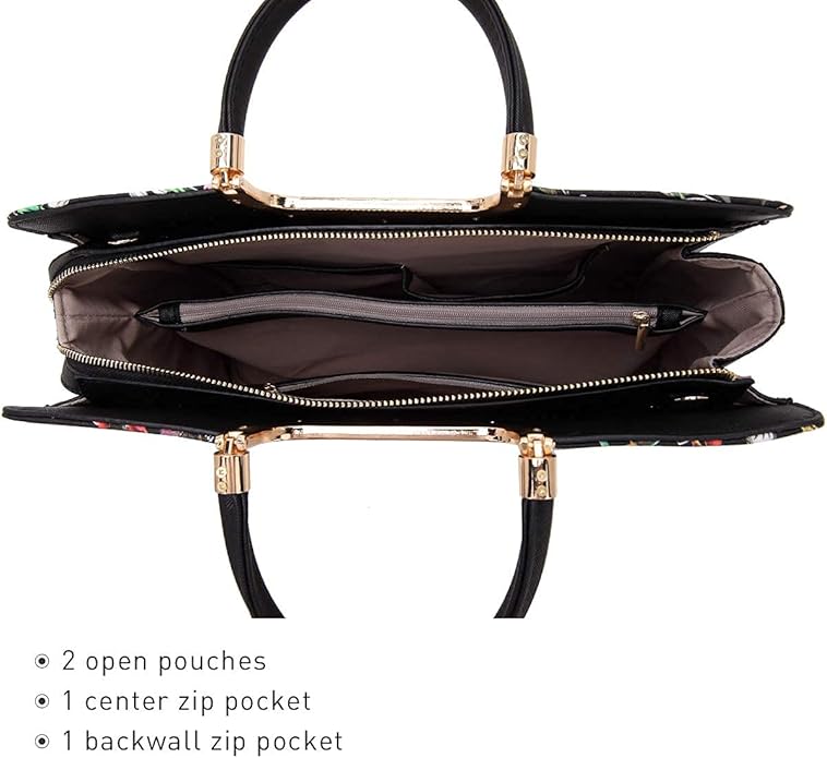 Womens Handbag Top Handle Shoulder Bag Tote Satchel Purse Work Bag with Matching Wallet