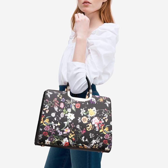 Womens Handbag Top Handle Shoulder Bag Tote Satchel Purse Work Bag with Matching Wallet