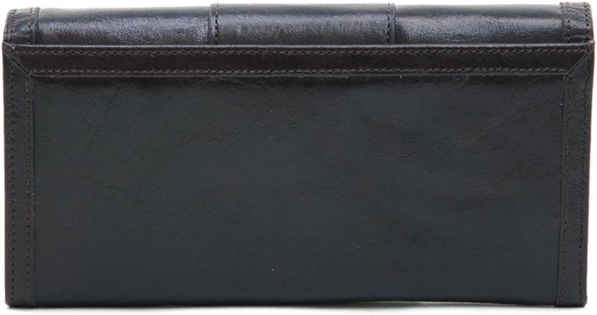 Dasein Women Genuine Italian Leather Checkbook Wallet Purse Card Case