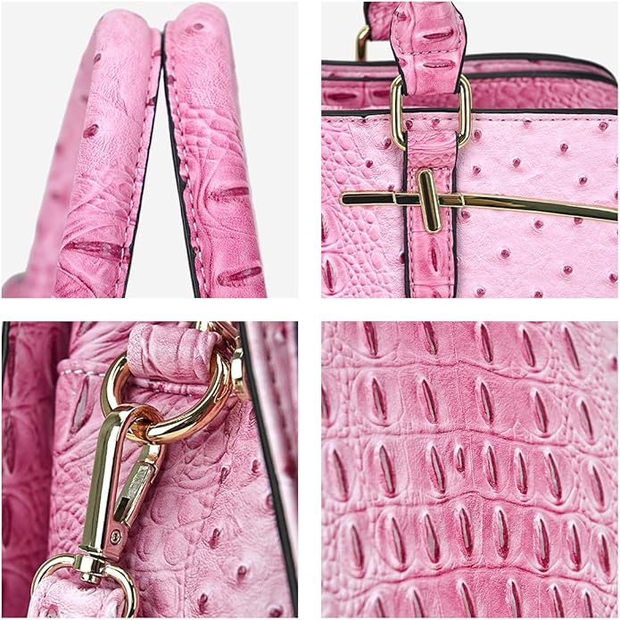 Women Handbag Wallet Tote Shoulder Hobo Bag Top Handle Satchel Purse Set 2pcs with 3 Compartments