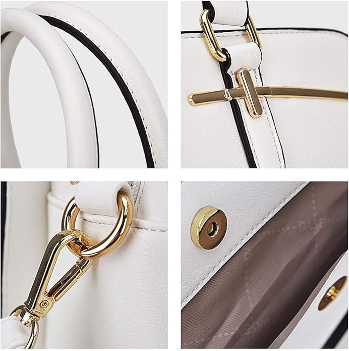 Women Handbag Wallet Tote Shoulder Hobo Bag Top Handle Satchel Purse Set 2pcs with 3 Compartments