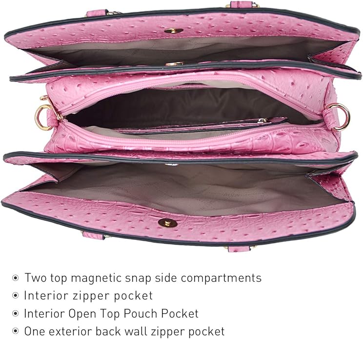 Women Handbag Wallet Tote Shoulder Hobo Bag Top Handle Satchel Purse Set 2pcs with 3 Compartments