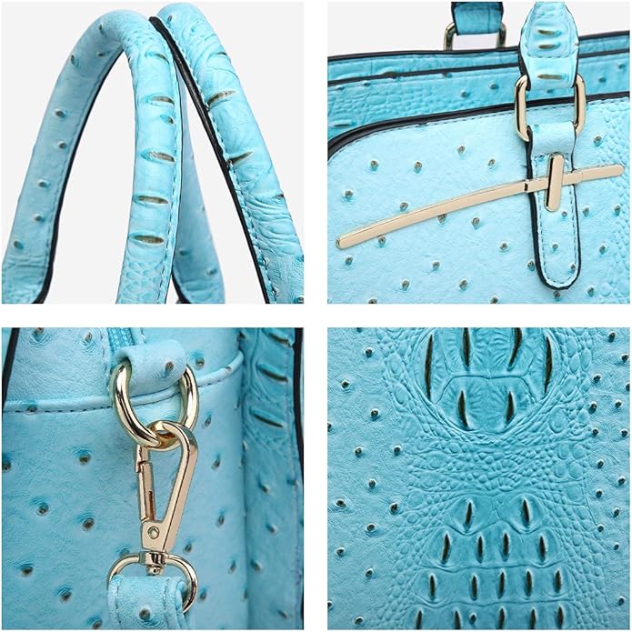Women Handbag Wallet Tote Shoulder Hobo Bag Top Handle Satchel Purse Set 2pcs with 3 Compartments