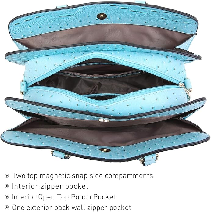 Women Handbag Wallet Tote Shoulder Hobo Bag Top Handle Satchel Purse Set 2pcs with 3 Compartments