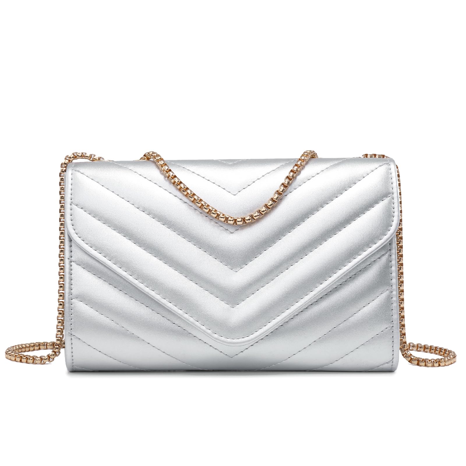 Women Small Quilted Crossbody Bags Stylish Designer Evening Bag Clutch Purses and Handbags with Chain Shoulder Strap