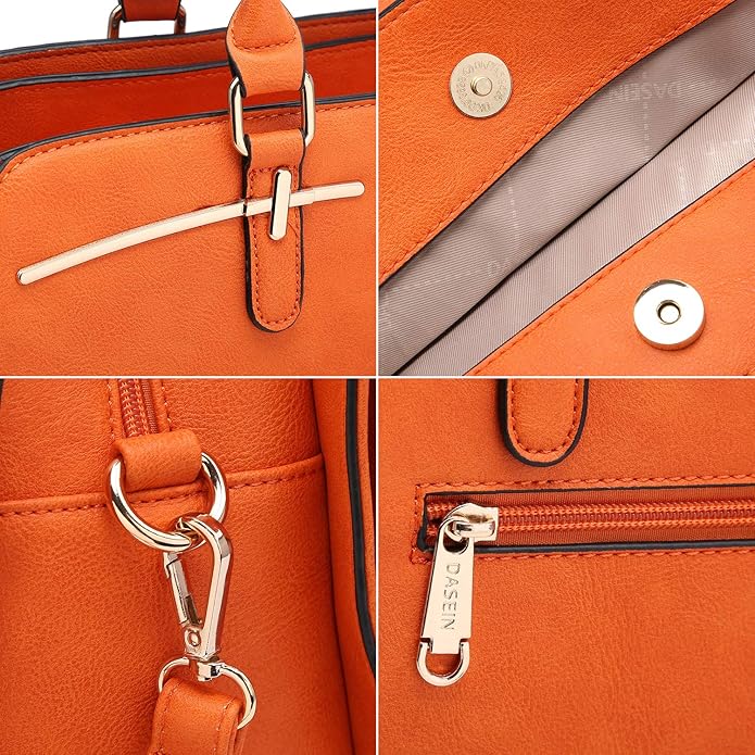 Women Handbag Wallet Tote Shoulder Hobo Bag Top Handle Satchel Purse Set 2pcs with 3 Compartments