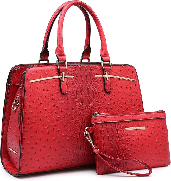 Women Handbag Wallet Tote Shoulder Hobo Bag Top Handle Satchel Purse Set 2pcs with 3 Compartments