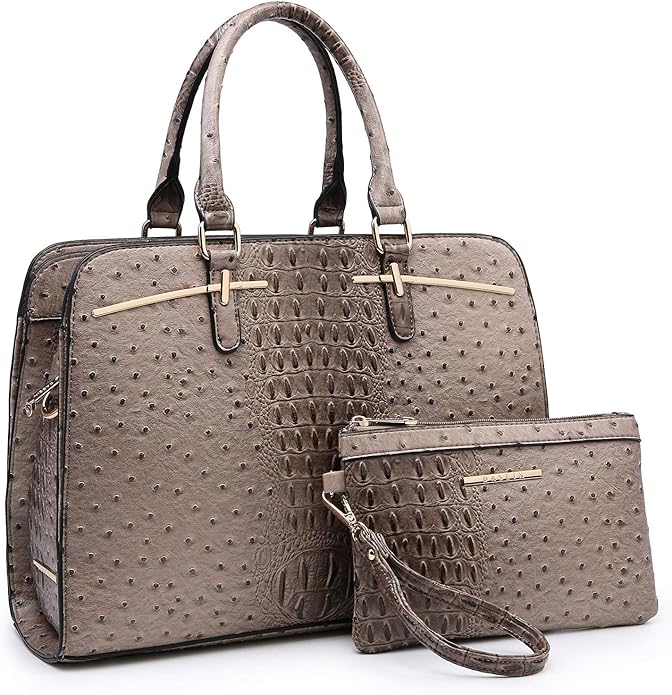 Women Handbag Wallet Tote Shoulder Hobo Bag Top Handle Satchel Purse Set 2pcs with 3 Compartments