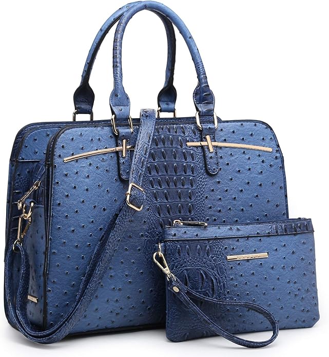 Women Handbag Wallet Tote Shoulder Hobo Bag Top Handle Satchel Purse Set 2pcs with 3 Compartments