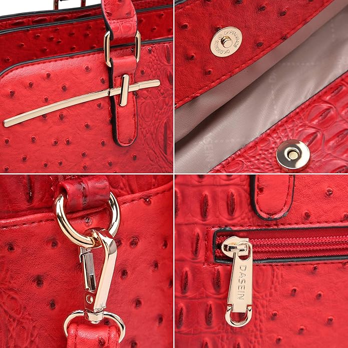 Women Handbag Wallet Tote Shoulder Hobo Bag Top Handle Satchel Purse Set 2pcs with 3 Compartments