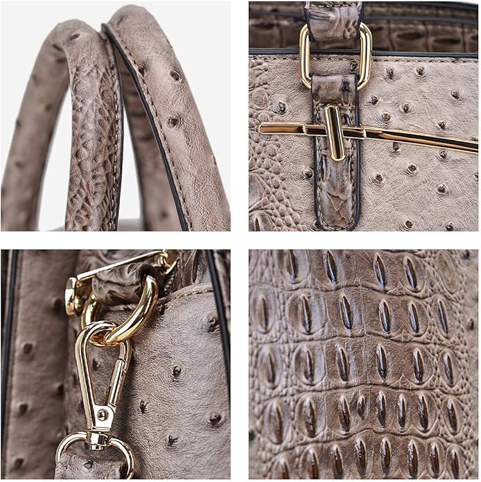 Women Handbag Wallet Tote Shoulder Hobo Bag Top Handle Satchel Purse Set 2pcs with 3 Compartments