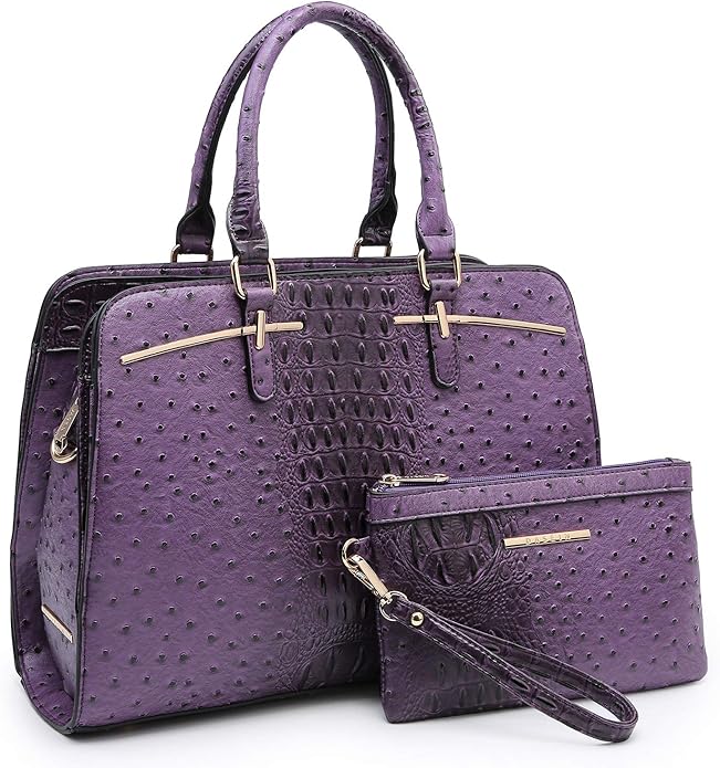 Women Handbag Wallet Tote Shoulder Hobo Bag Top Handle Satchel Purse Set 2pcs with 3 Compartments