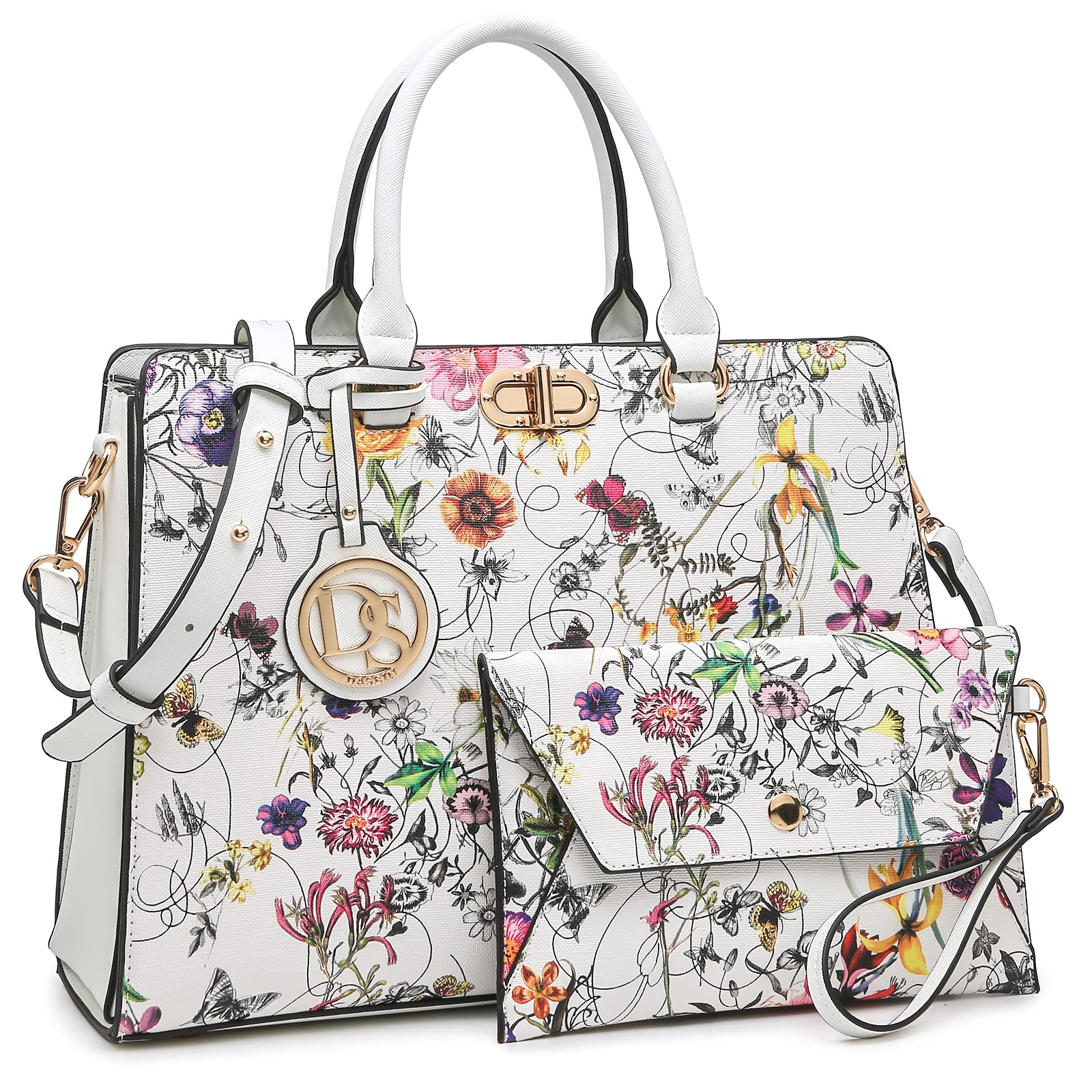 Women Handbags Purses Ladies Work Purse Satchel Tote Top Handle Shoulder Bags with Matching Clutch