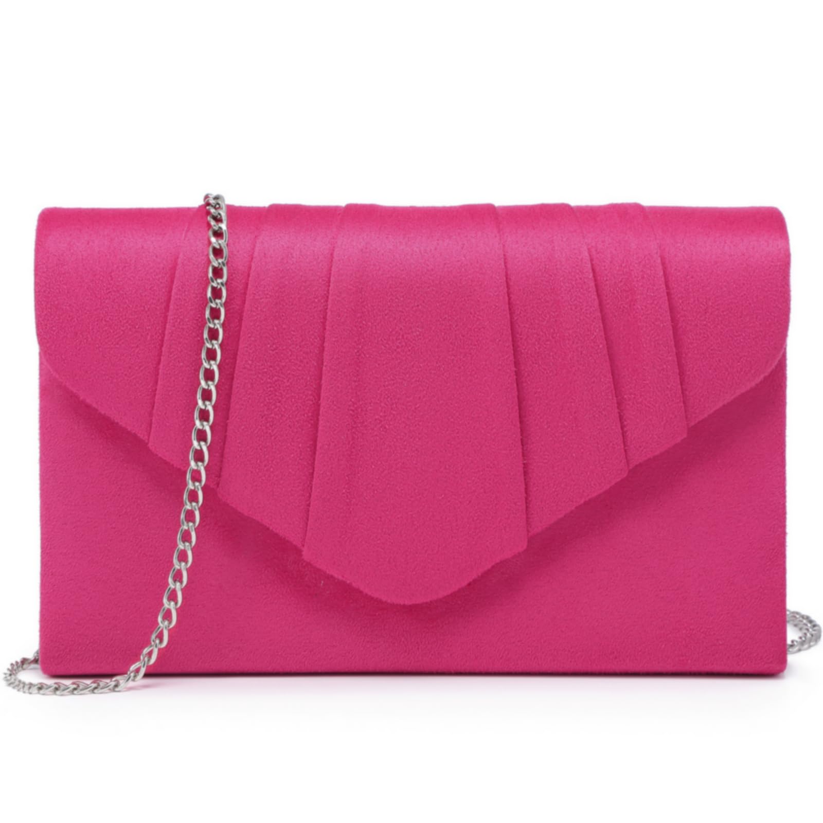Women's Evening Bag Pleated Envelope Clutch Handbag Wedding Party Bridal Purse