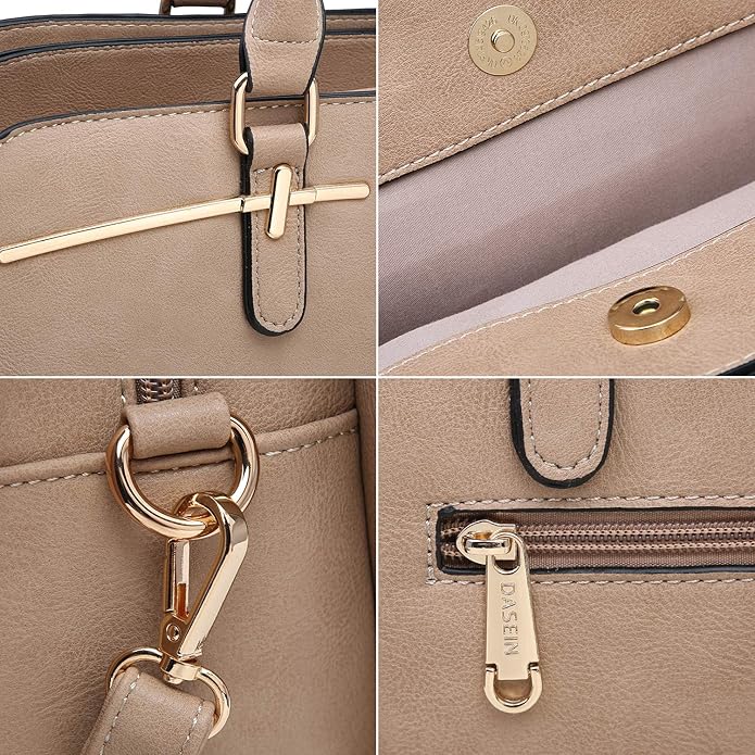 Women Handbag Wallet Tote Shoulder Hobo Bag Top Handle Satchel Purse Set 2pcs with 3 Compartments