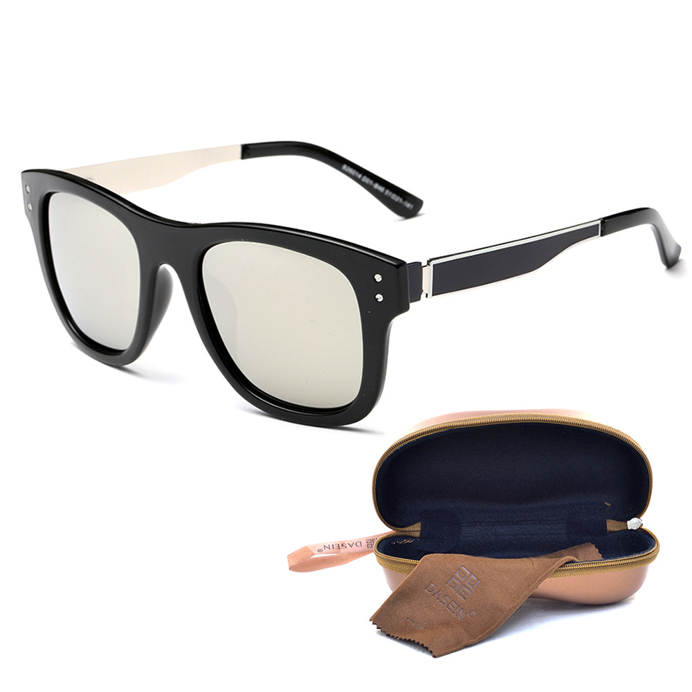 Women's Square Sunglasses Polarized Colored Lens Full Rim Frame Glasses