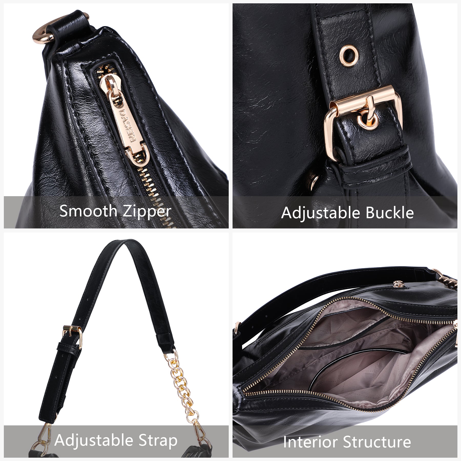 Womens Retro Hobo Bag Trendy Shoulder Purse Multi-Pocket Handbags Tote for Work/Shopping/Travel