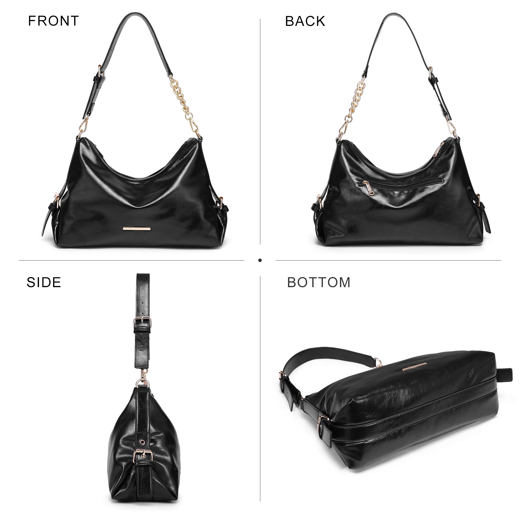 Womens Retro Hobo Bag Trendy Shoulder Purse Multi-Pocket Handbags Tote for Work/Shopping/Travel