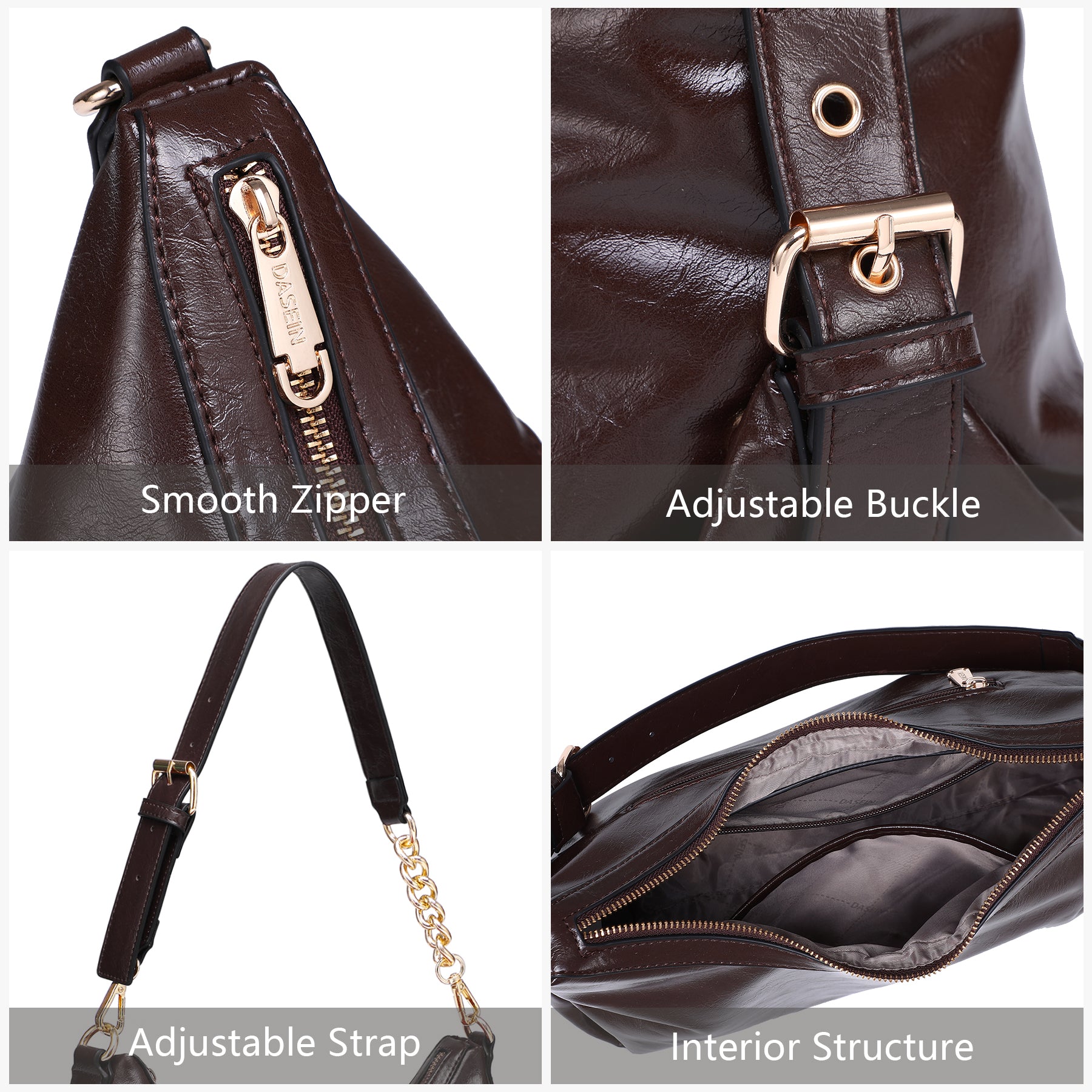 Womens Retro Hobo Bag Trendy Shoulder Purse Multi-Pocket Handbags Tote for Work/Shopping/Travel