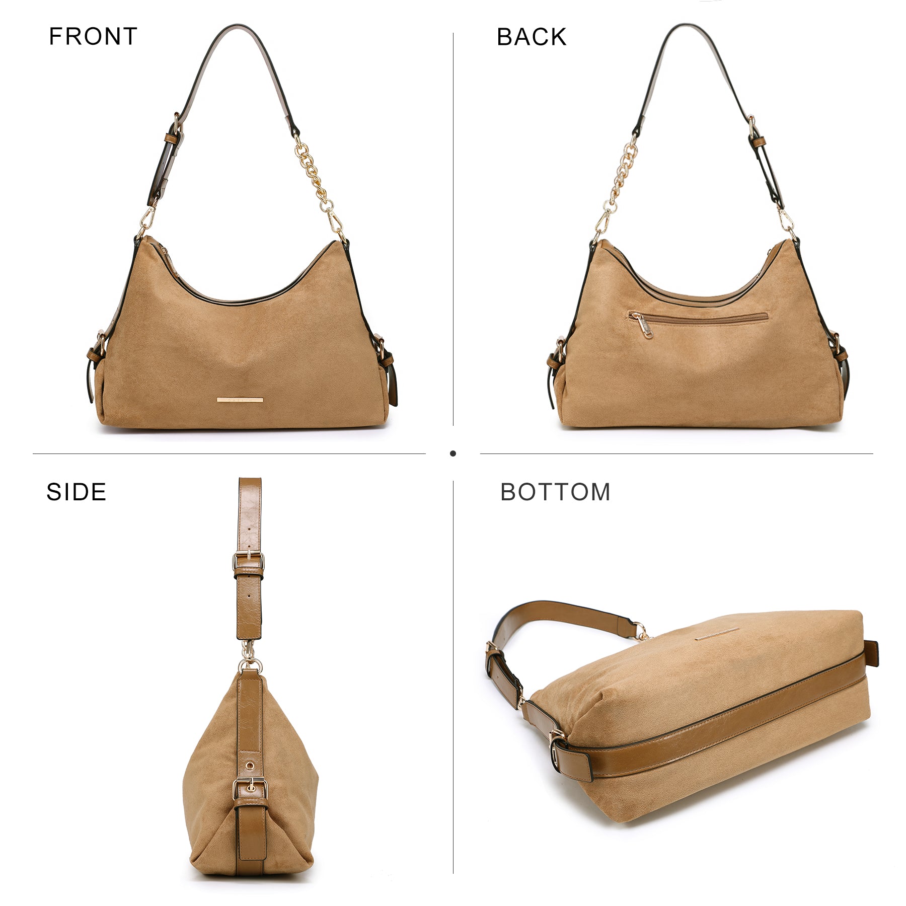 Womens Retro Hobo Bag Trendy Shoulder Purse Multi-Pocket Handbags Tote for Work/Shopping/Travel