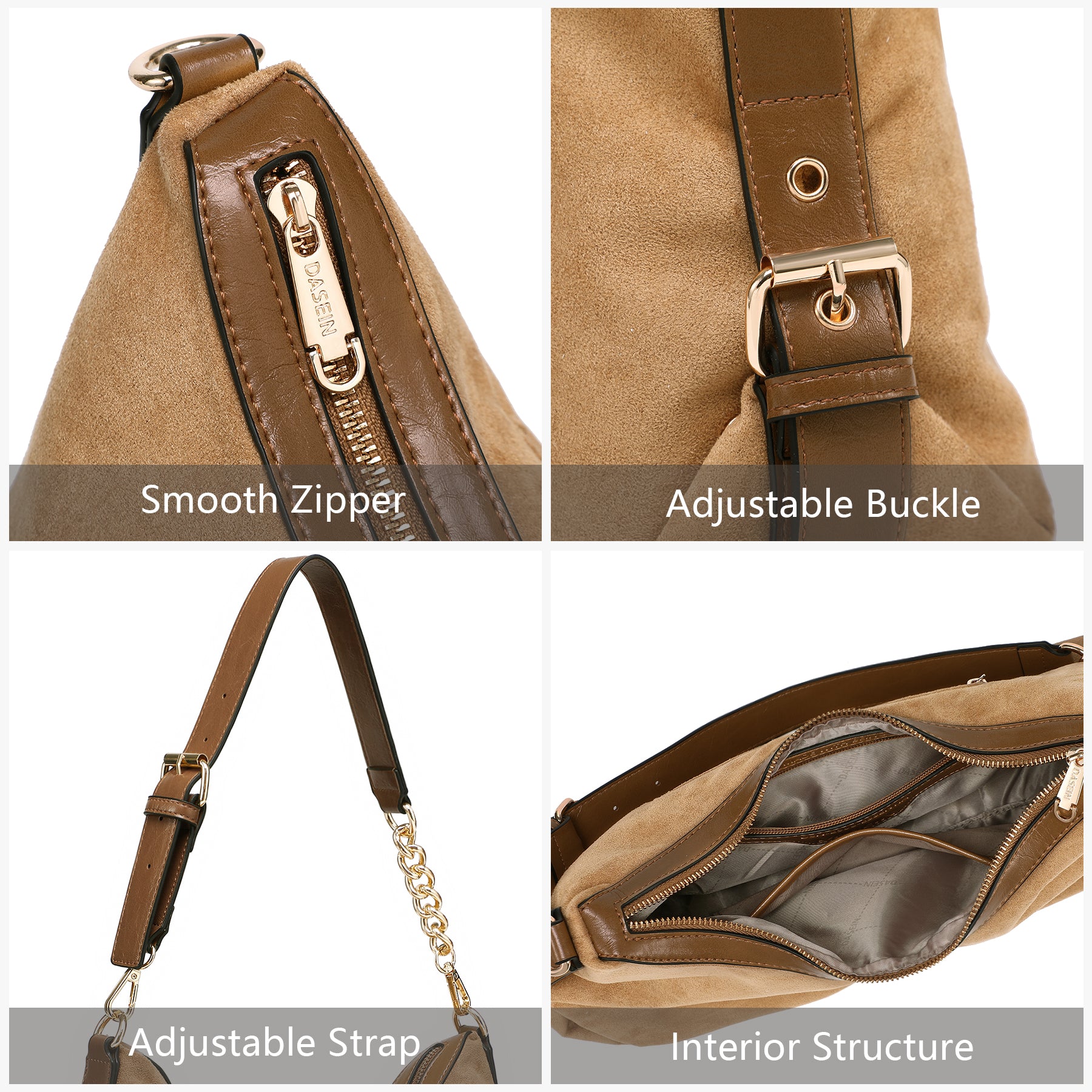 Womens Retro Hobo Bag Trendy Shoulder Purse Multi-Pocket Handbags Tote for Work/Shopping/Travel