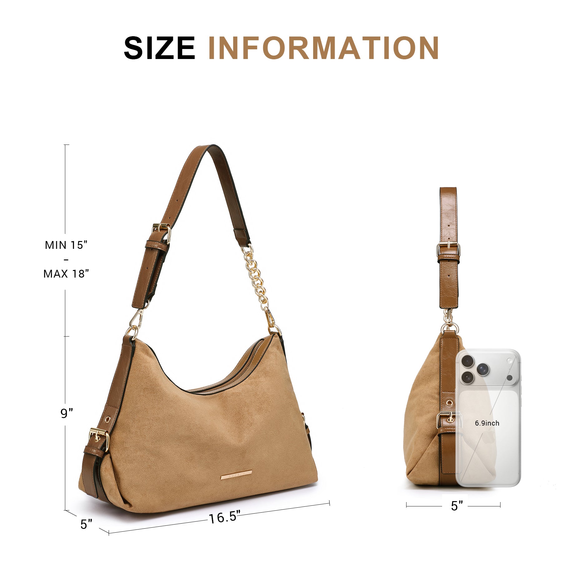 Womens Retro Hobo Bag Trendy Shoulder Purse Multi-Pocket Handbags Tote for Work/Shopping/Travel