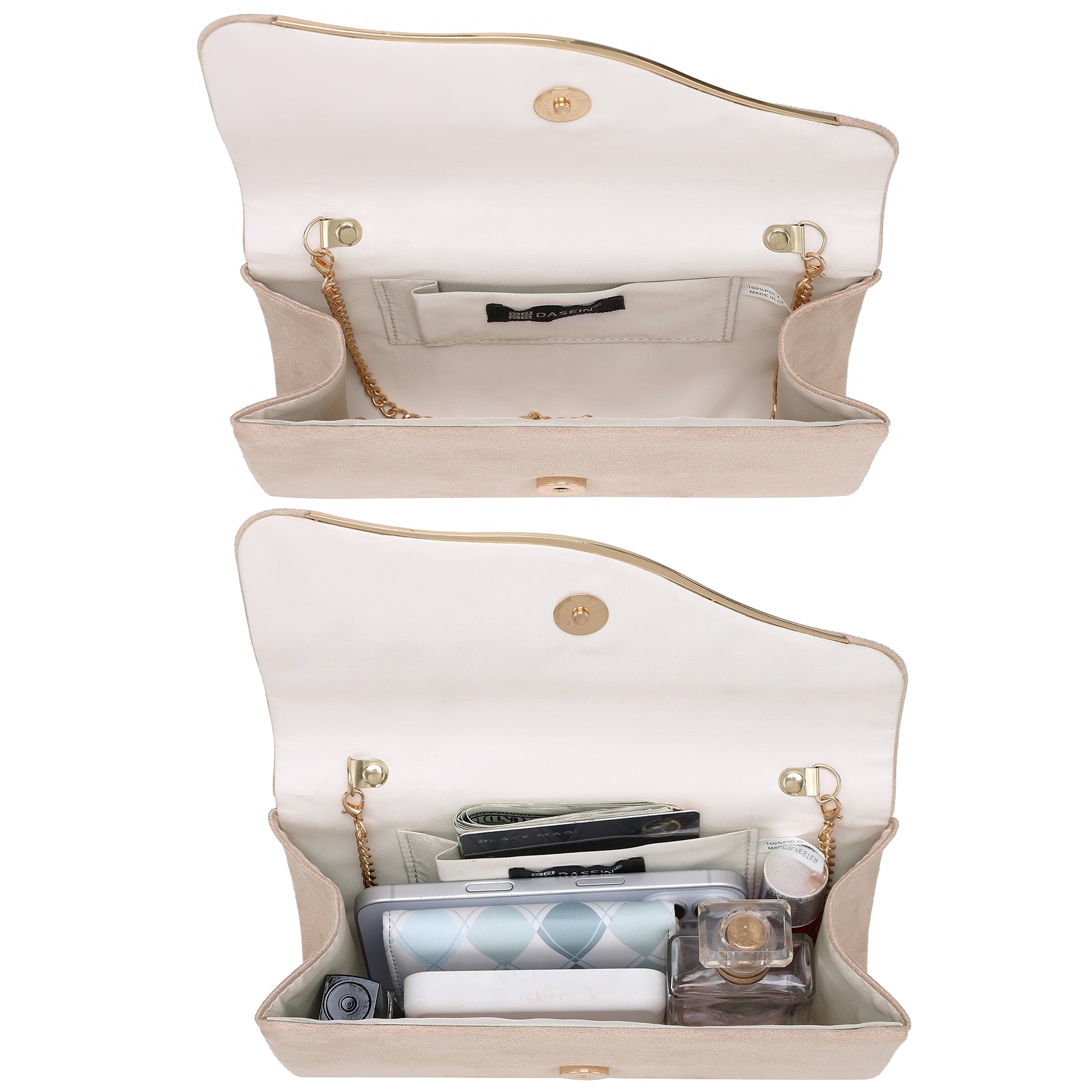 Faux Suede Evening Bag Clutch Purses for Women for Wedding Party Prom Formal Handbags with Shoulder Strap