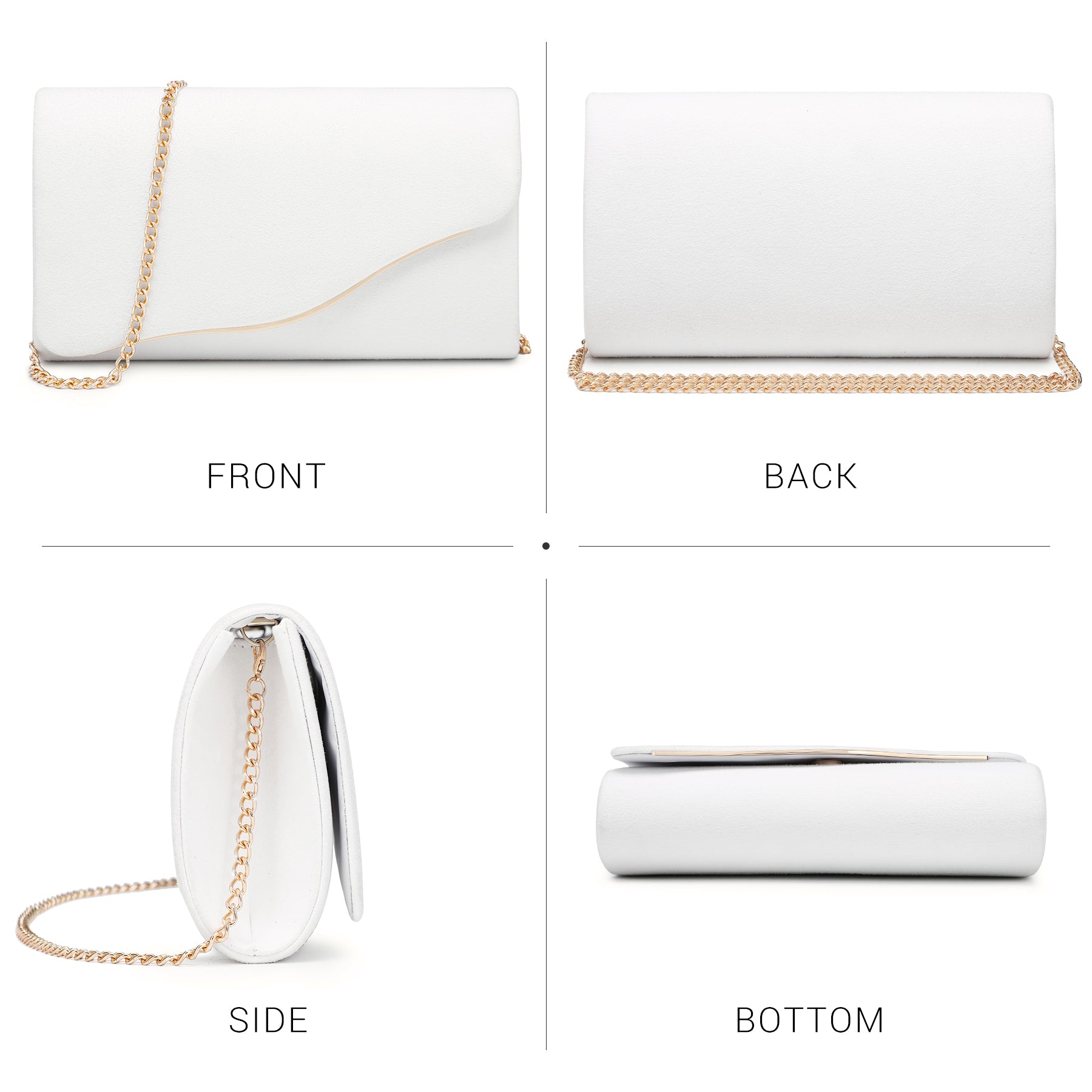 Faux Suede Evening Bag Clutch Purses for Women for Wedding Party Prom Formal Handbags with Shoulder Strap