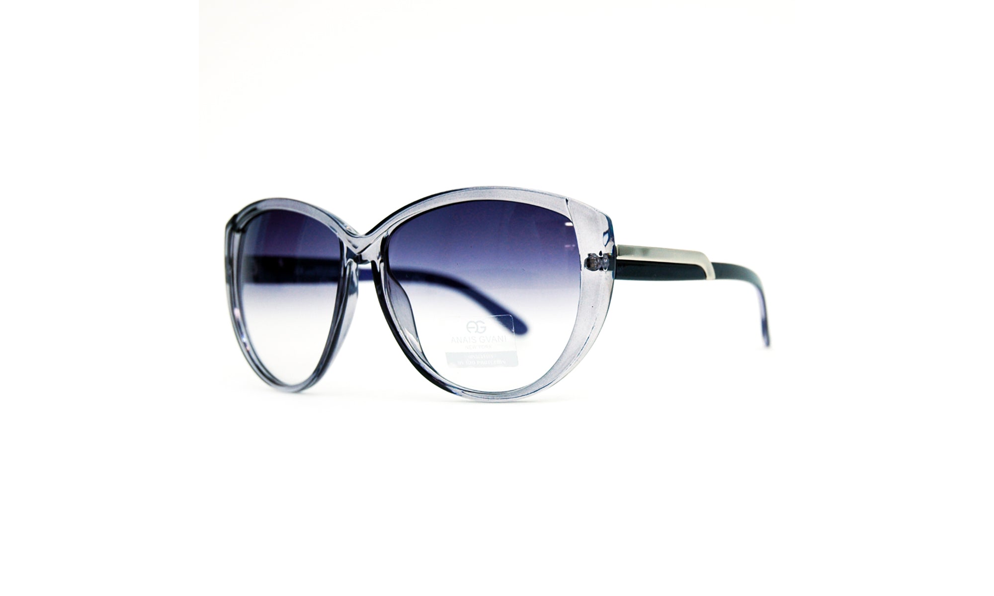 Dasein Classic Round Sunglasses with Soft Pointy Angles and Side Metallic Accent