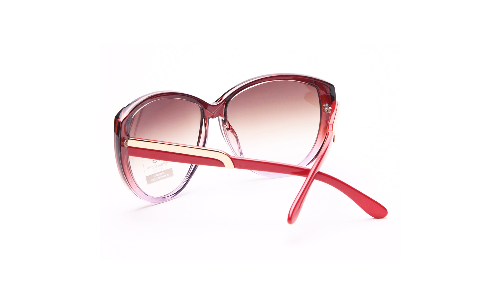 Dasein Classic Round Sunglasses with Soft Pointy Angles and Side Metallic Accent