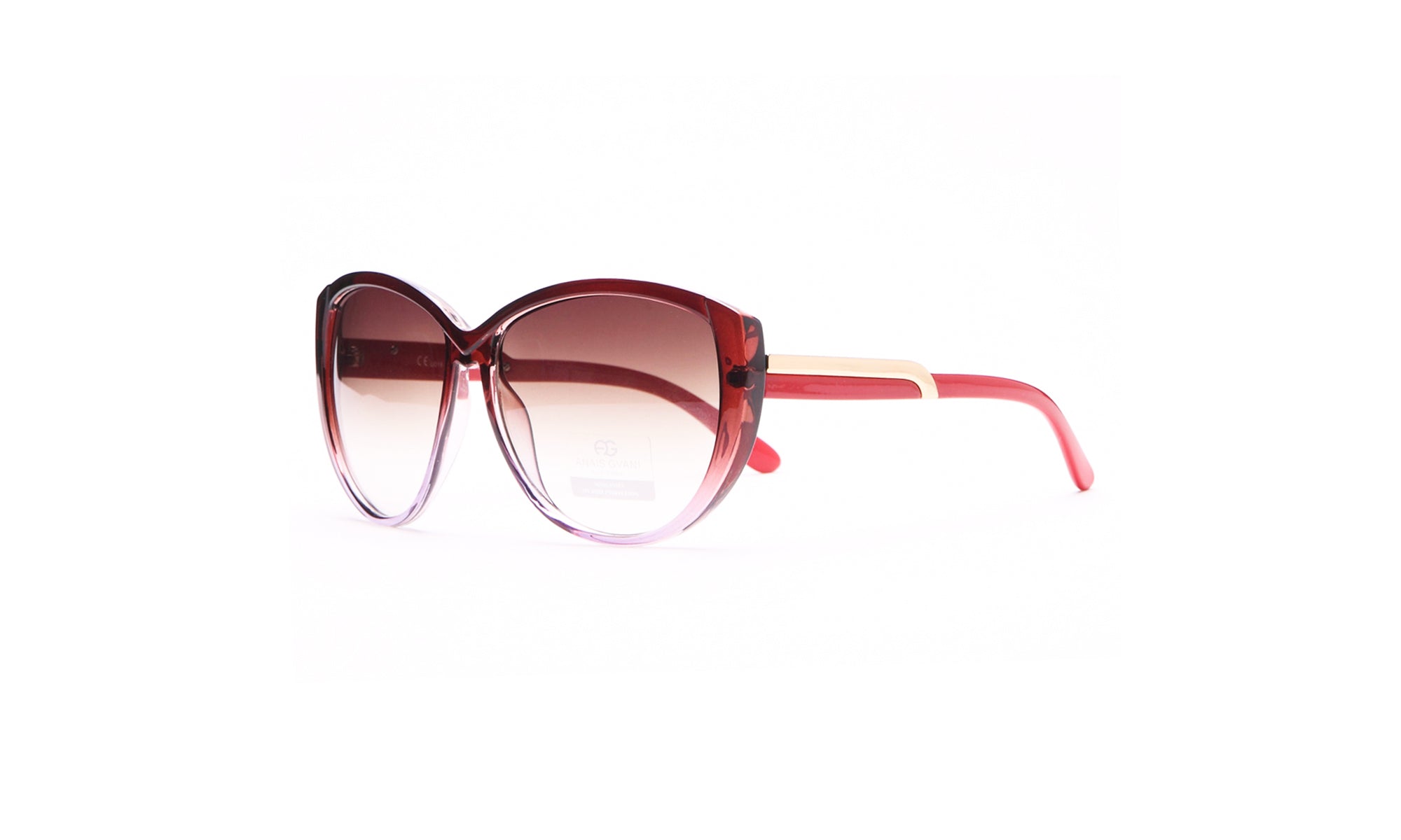 Dasein Classic Round Sunglasses with Soft Pointy Angles and Side Metallic Accent