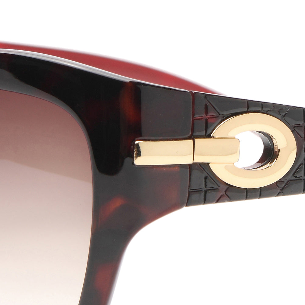 Dasein Feminine Fashion Sunglasses with Quilt-like Texture Design on Side