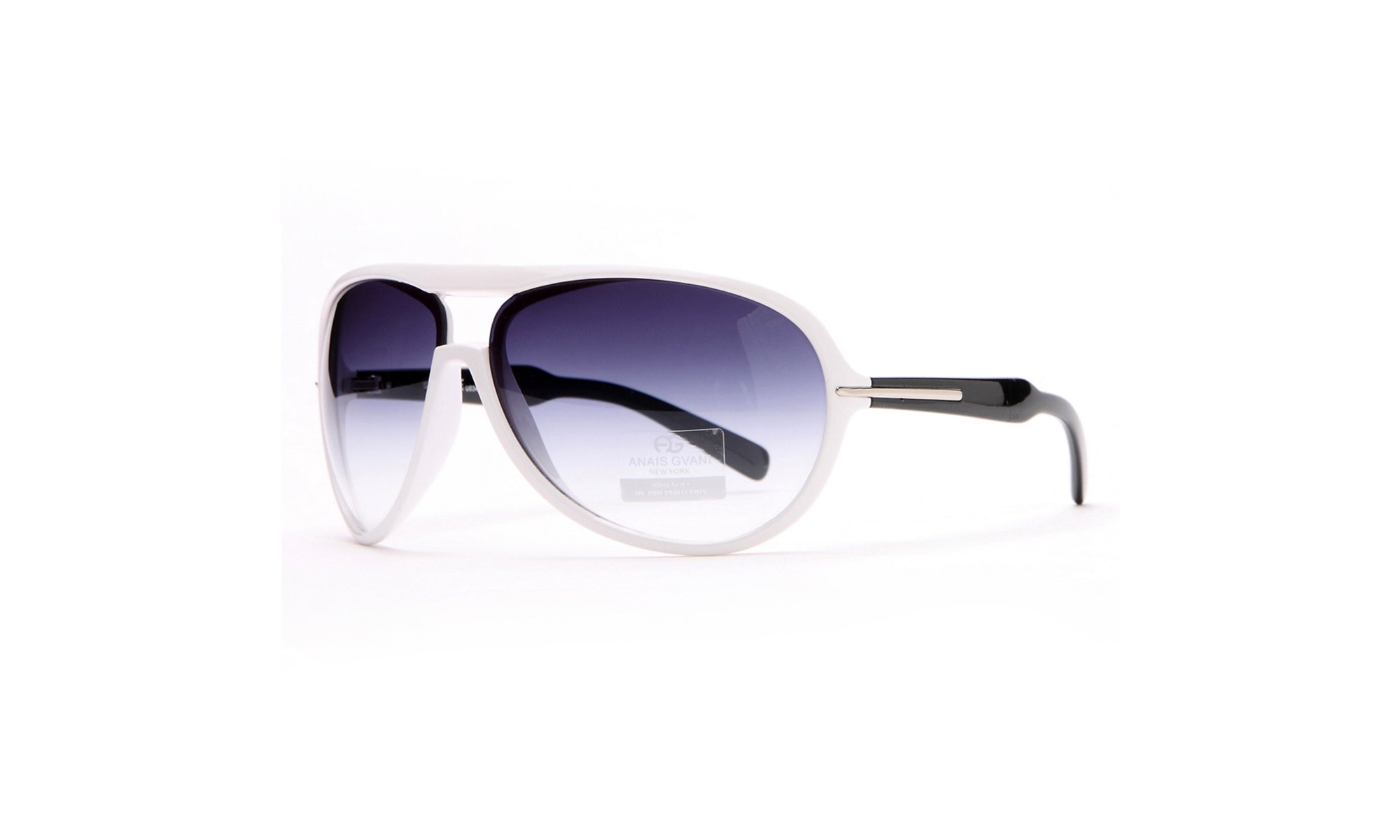 Dasein Feminine Fashion Thick Frame Sunglasses with Stripe Accent