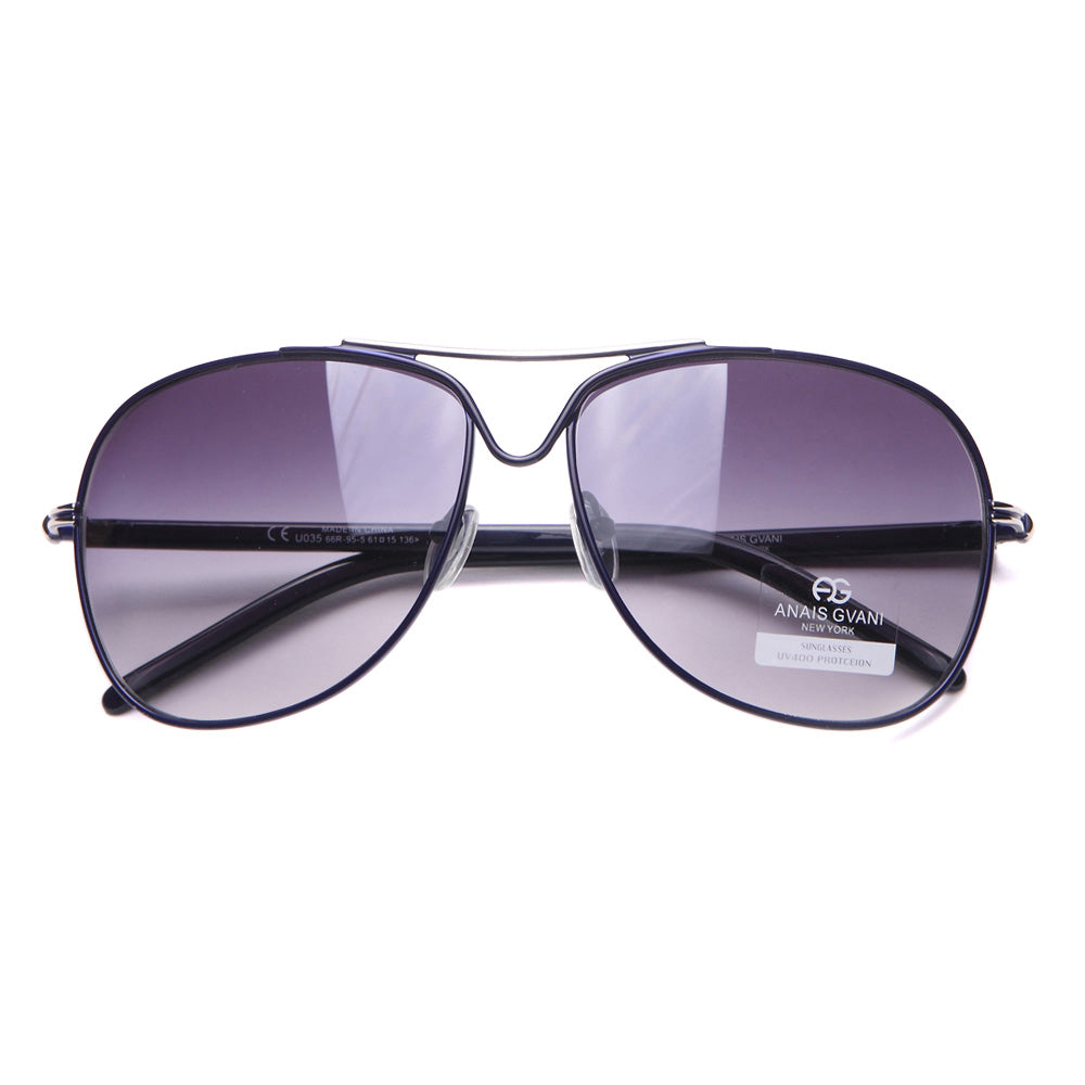 Women's Classic Metal Sunglasses Gradient Color Lens Aviator Sunglasses