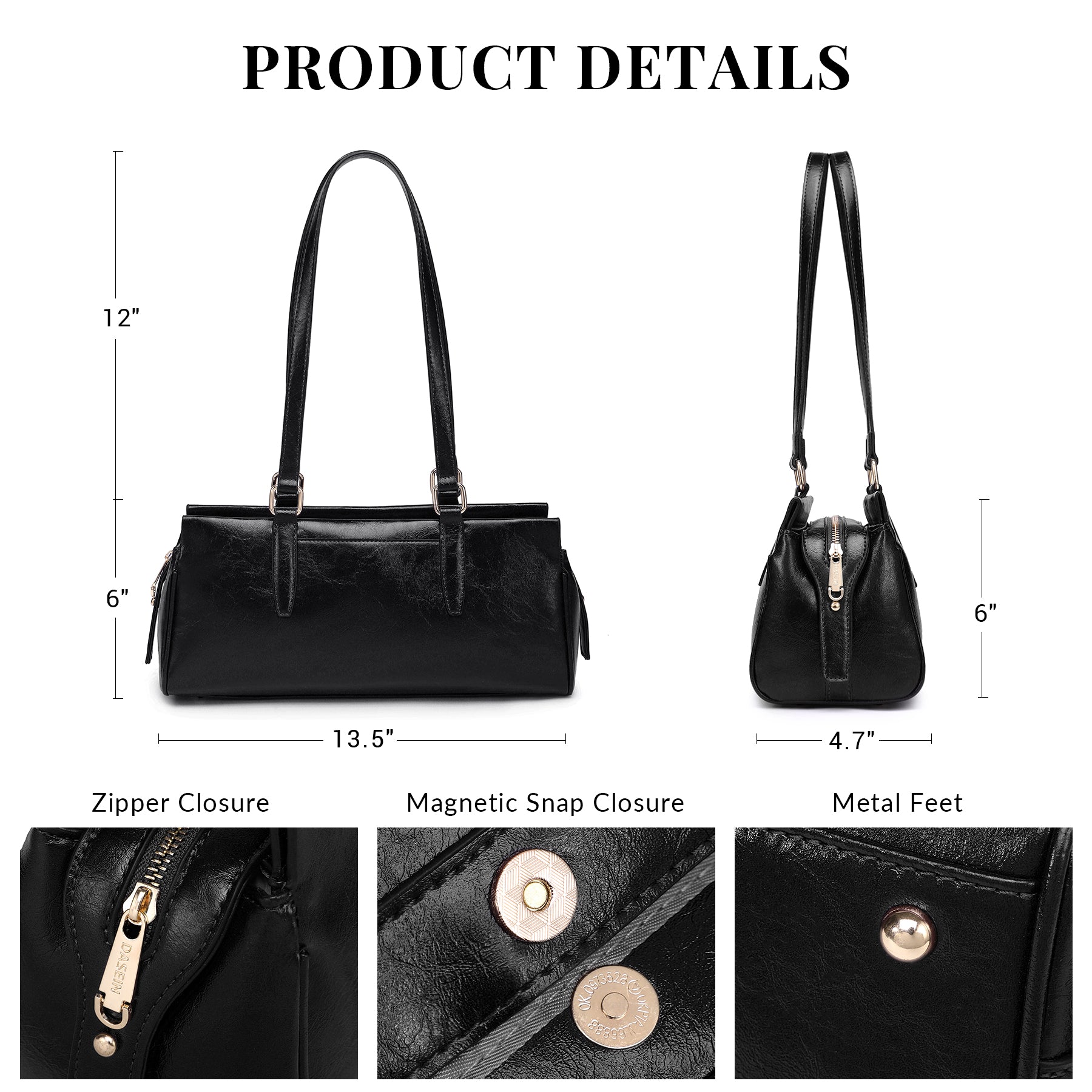 Hobo Bags for Women Soft Vegan Leather Shoulder Handbags Purses with 3 Compartments, Multi Pockets