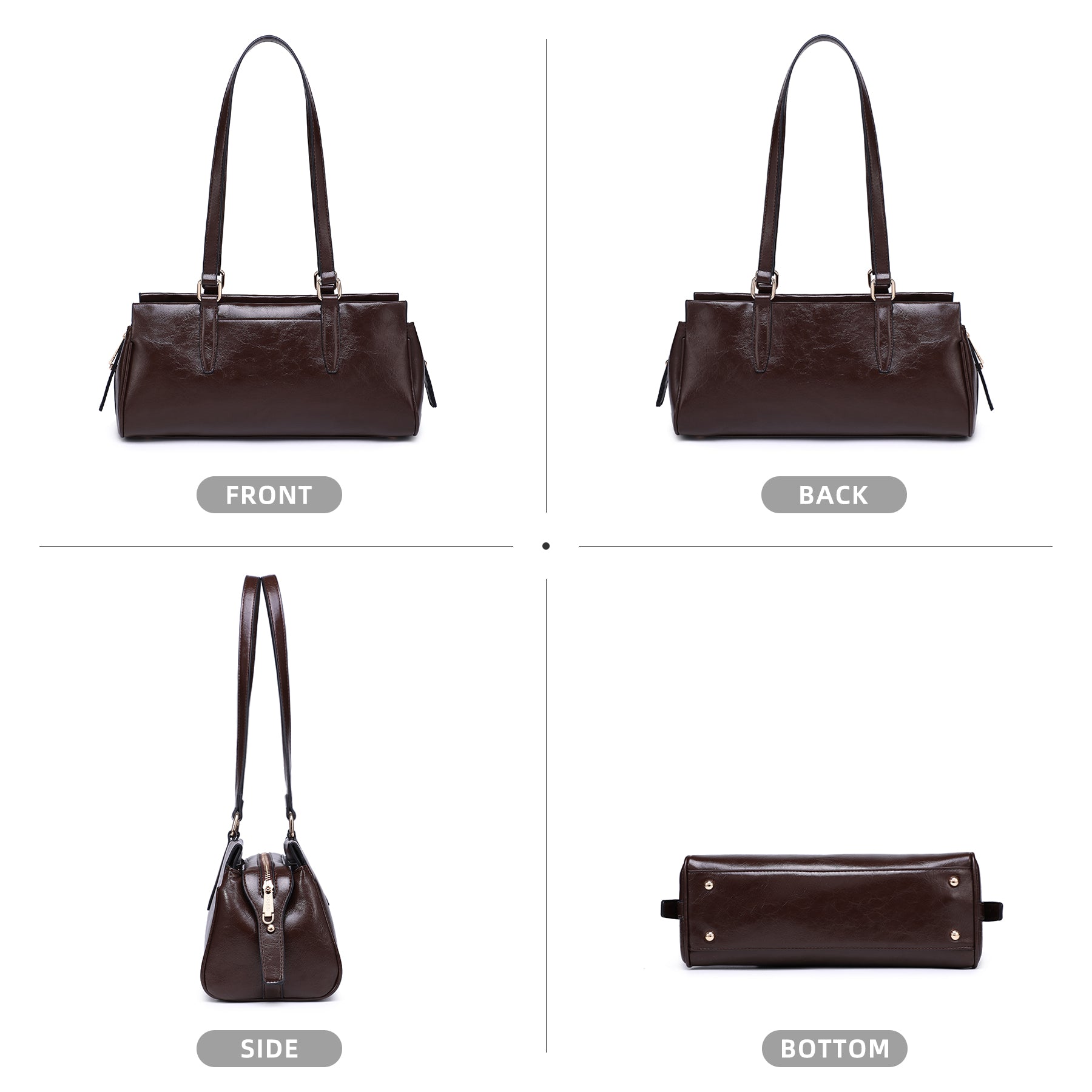 Hobo Bags for Women Soft Vegan Leather Shoulder Handbags Purses with 3 Compartments, Multi Pockets