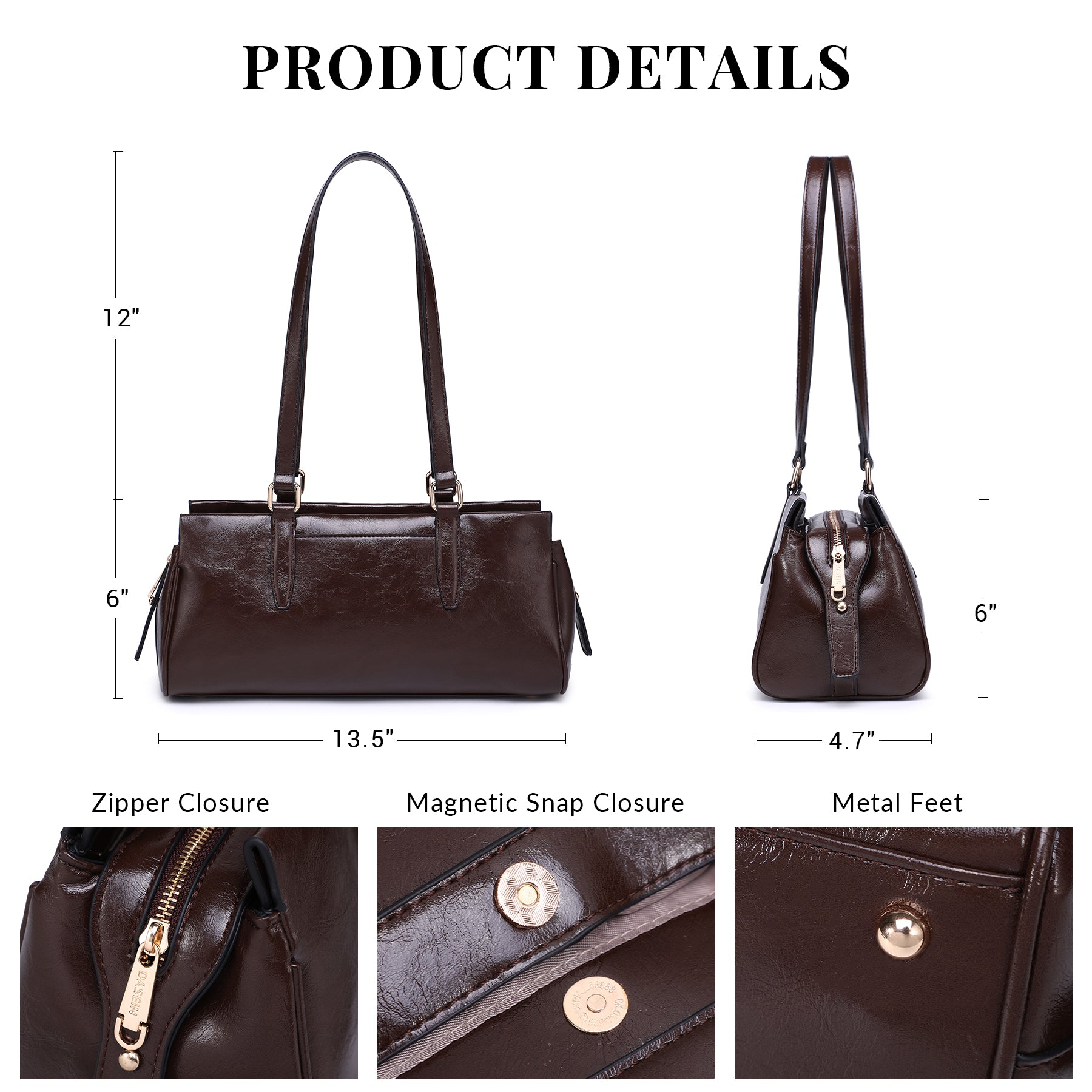 Hobo Bags for Women Soft Vegan Leather Shoulder Handbags Purses with 3 Compartments, Multi Pockets