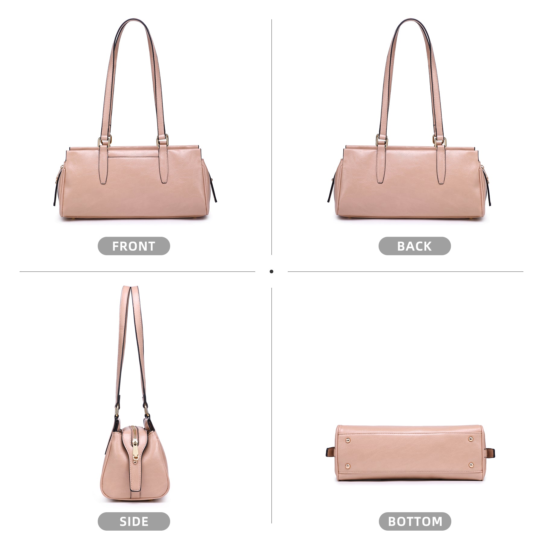 Hobo Bags for Women Soft Vegan Leather Shoulder Handbags Purses with 3 Compartments, Multi Pockets