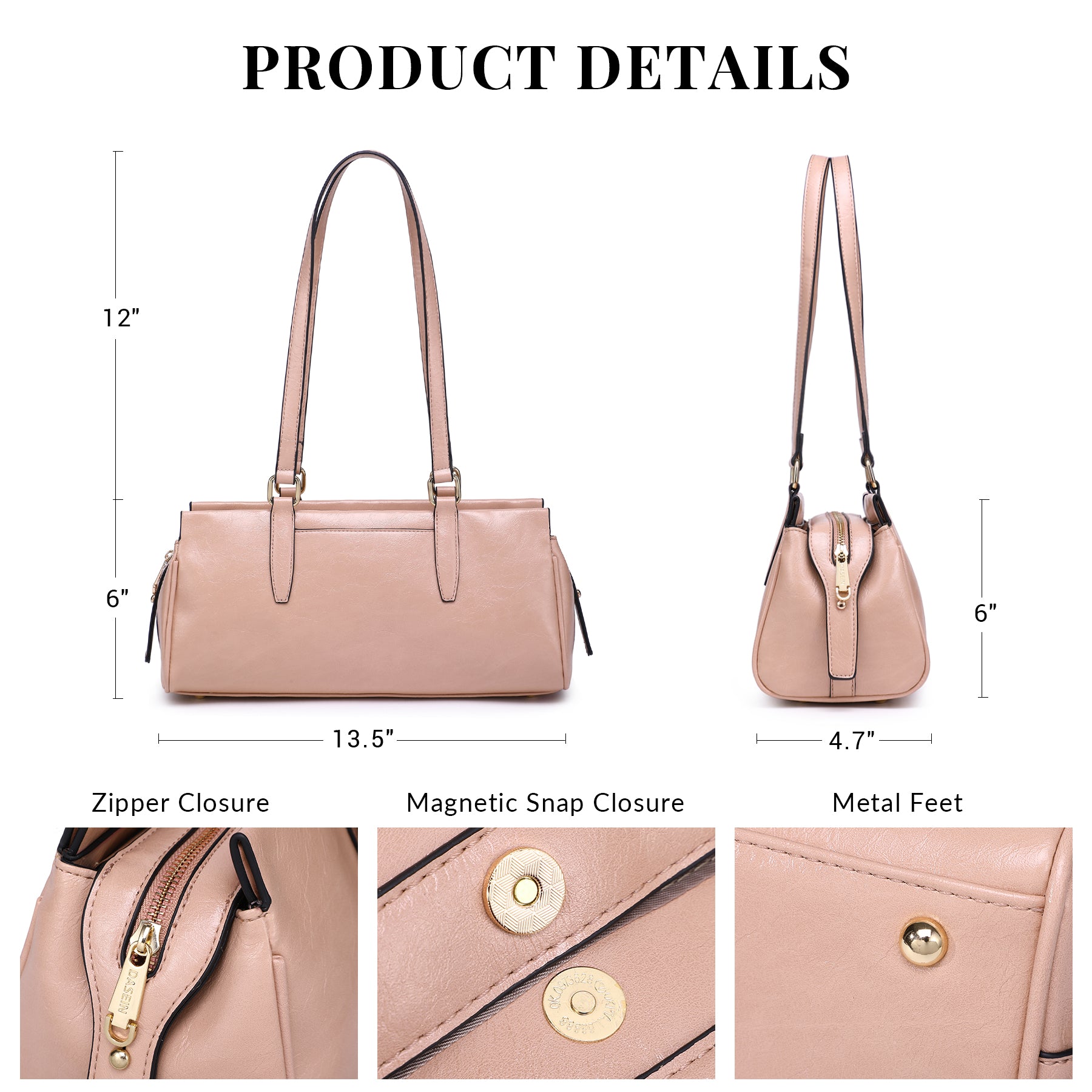 Hobo Bags for Women Soft Vegan Leather Shoulder Handbags Purses with 3 Compartments, Multi Pockets