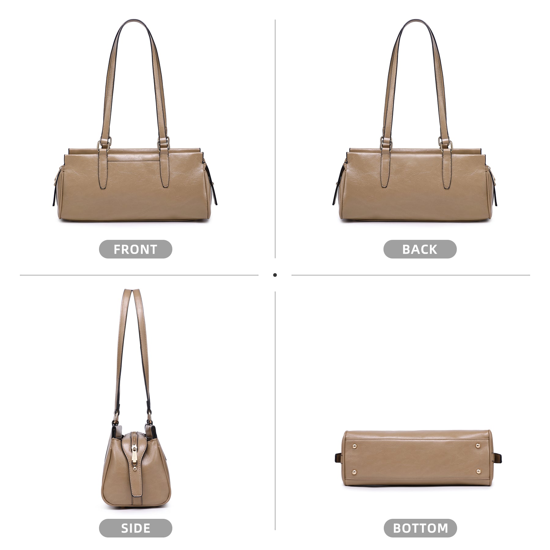 Hobo Bags for Women Soft Vegan Leather Shoulder Handbags Purses with 3 Compartments, Multi Pockets