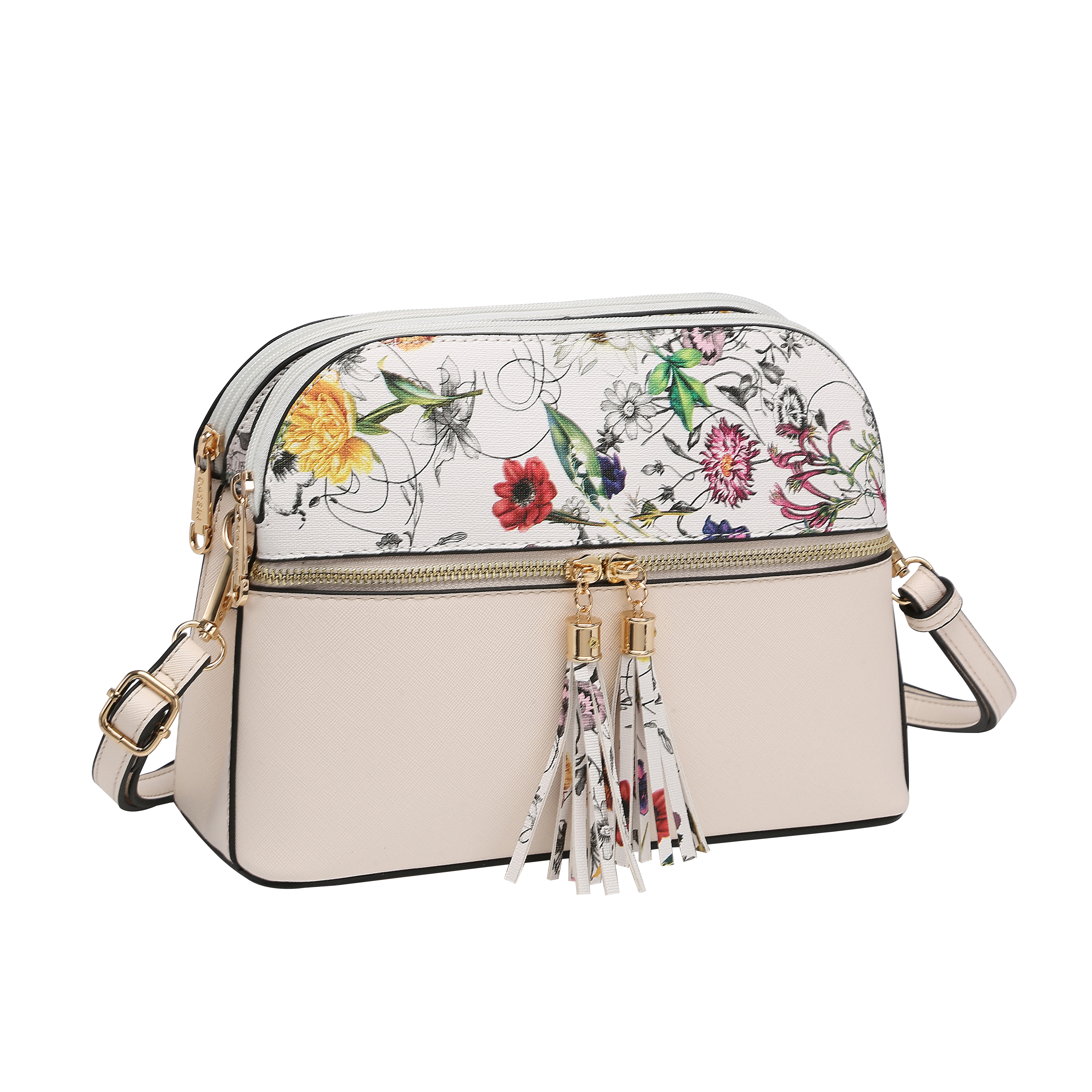 Women Tassel Zipper Pocket Crossbody Bag Shoulder Purse Fashion Travel Bag with Multi Pockets