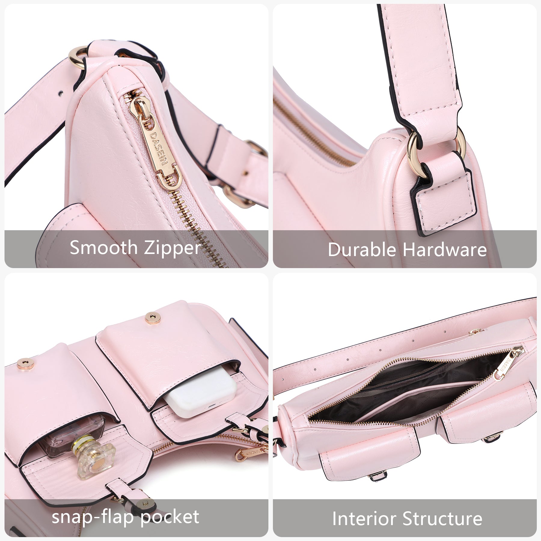 Retro Shoulder Purse for Women Faux Oiled Leather Hobo Bag Y2K Handbag with Buckle Pockets